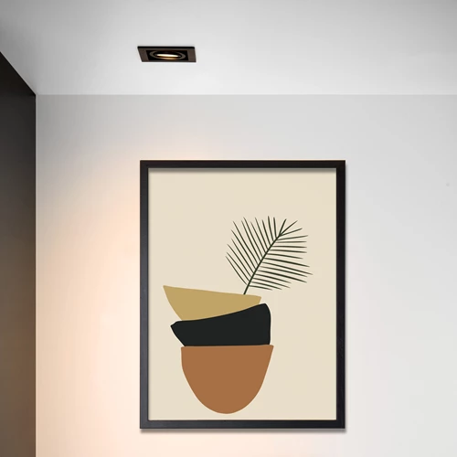 Lucide CHIMNEY - Recessed spotlight - 1xGU10 - Black - atmosphere 1
